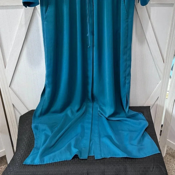 Vince Maxi Shirt Dress in Teal - Picture 11 of 16